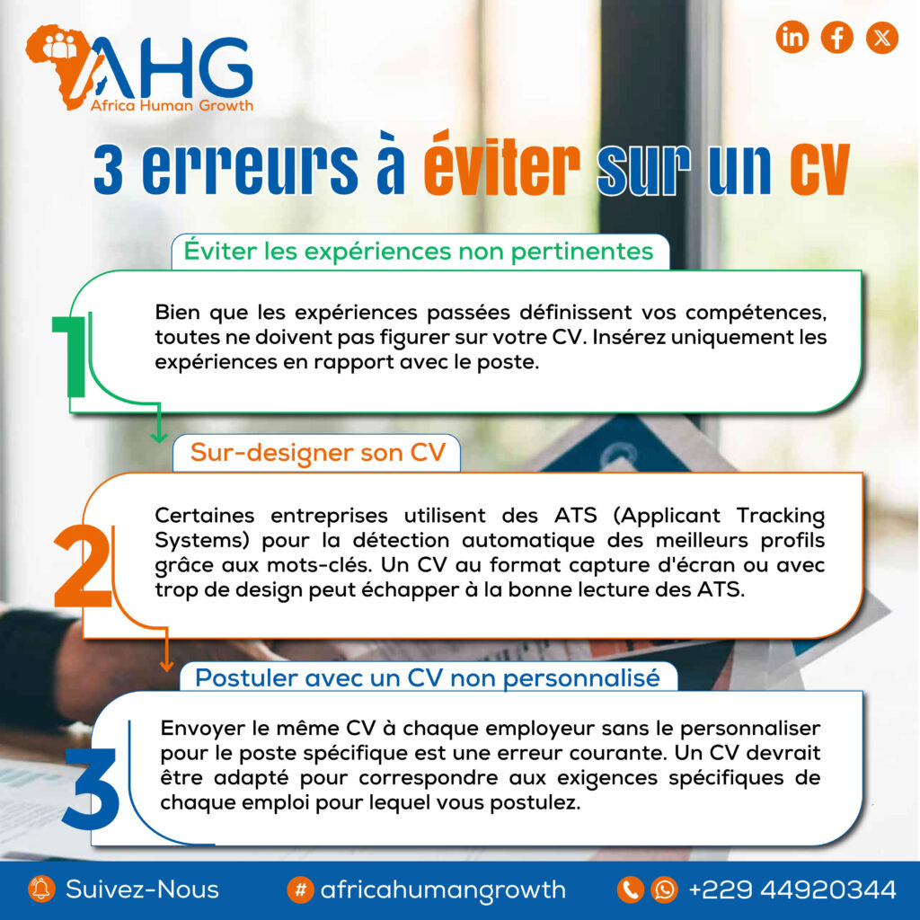 3 erreurs à éviter sur un cv