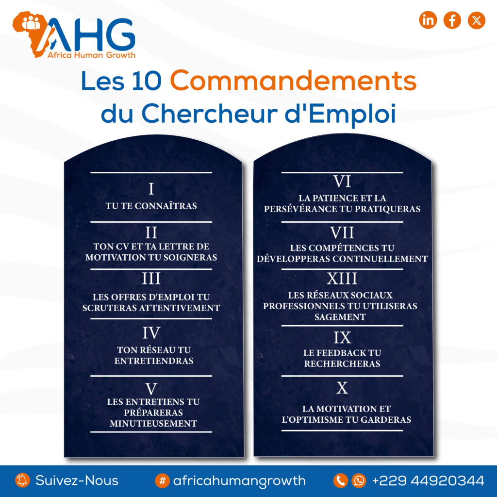 Les 10 Commandements du Chercheur d’Emploi